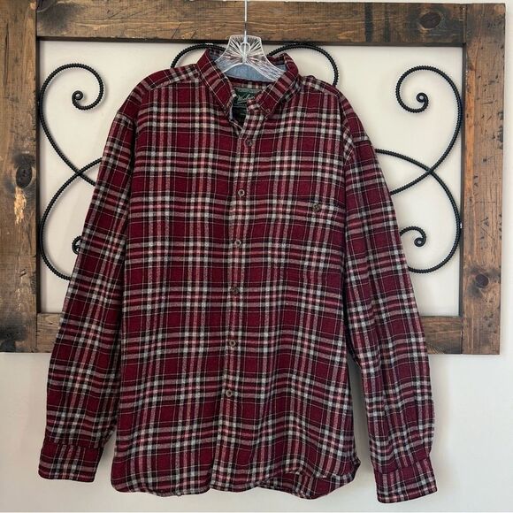 Woolrich Men’s 100% Cotton Plaid Ruby Flannel Shirt Size L - Picture 3 of 16
